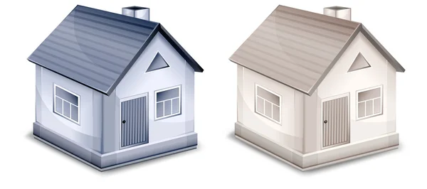 Två små byn hus — Stock vektor