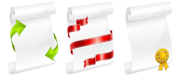 Rollo de papel blanco con cinta — Vector de stock