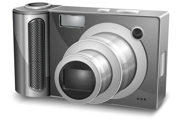 Silver photo camera — Stock Vector