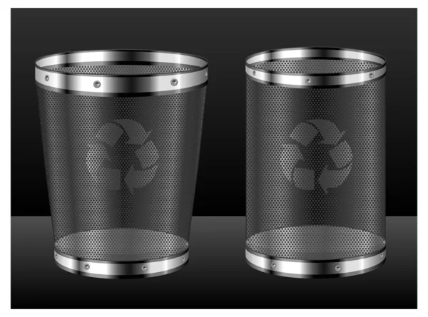 Recycle bins with emblem — Stock Vector