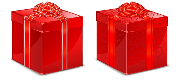 Boîte rouge avec arc — Image vectorielle
