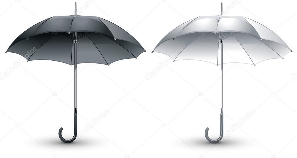 Black & white umbrellas