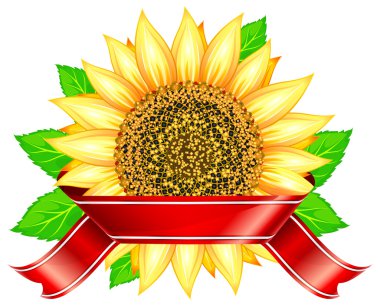 sunflower & ribbon clipart