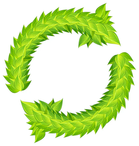 Corona de laureles verdes — Vector de stock