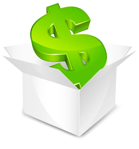 Κουτί με το Δολάριο — Διανυσματικό Αρχείο