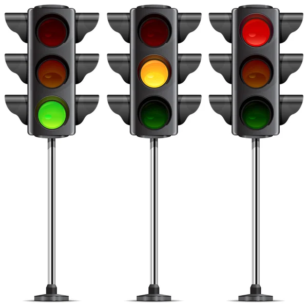 Três semáforos — Vetor de Stock