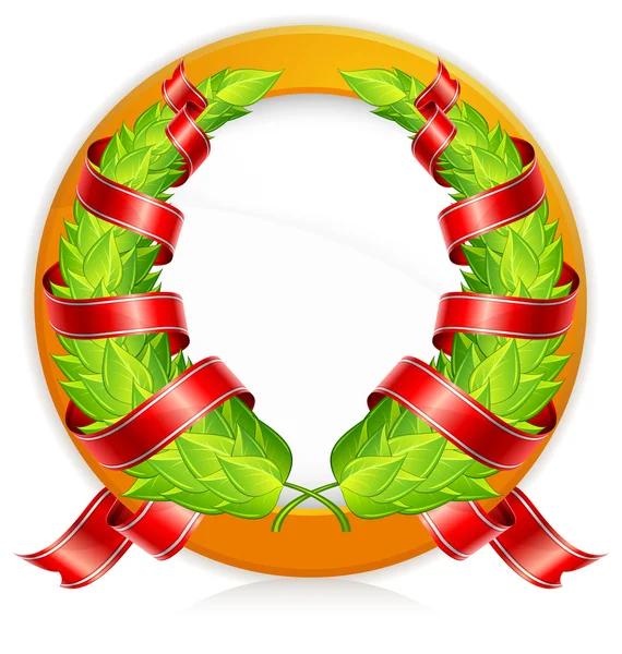 Green wreaths in round — Stock Vector