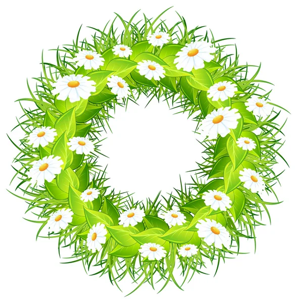 Round flower wreath — Stok Vektör