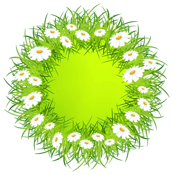 Round flower wreath — Stock Vector
