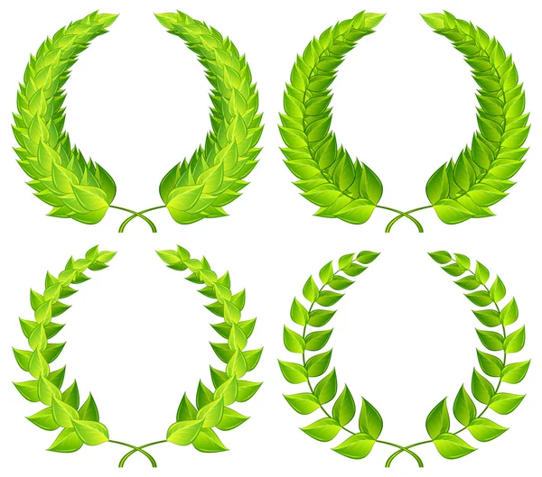 Зелений Лорел вінки — стоковий вектор