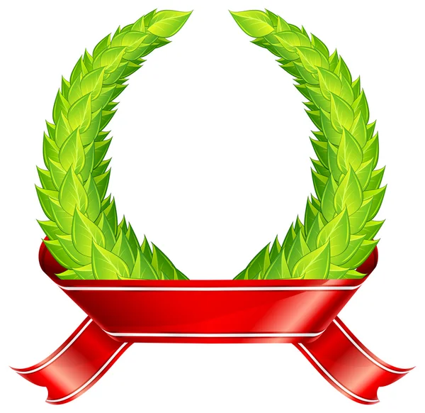 Green wreaths & ribbon — Stock Vector