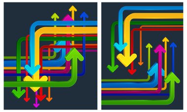 arka plan ile renkli oklar