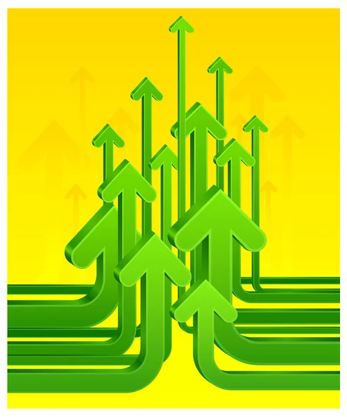 Flechas verdes para cima — Vetor de Stock