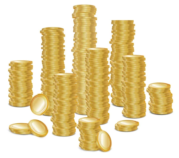 Bunch of gold coins — Stock Vector