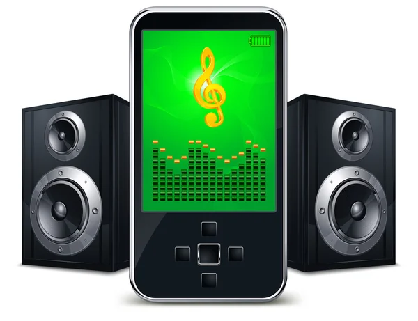 Player with speakers on white — Stock Vector