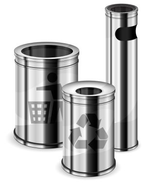 Trash bins & recycle signs clipart
