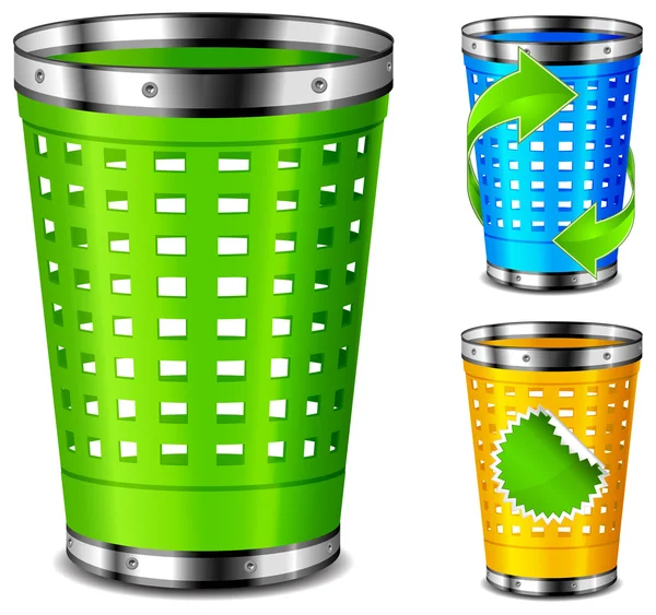 Plastic trash basket — Stock Vector