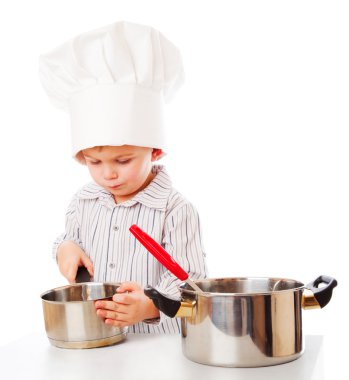 komik bir çocuk bir aşçı tasvir