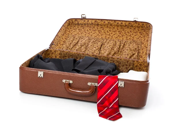 Einen Koffer mit Kleidung — Stockfoto