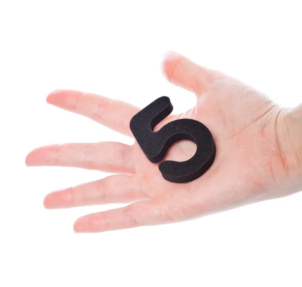 A number five in the hand — Stock Photo, Image