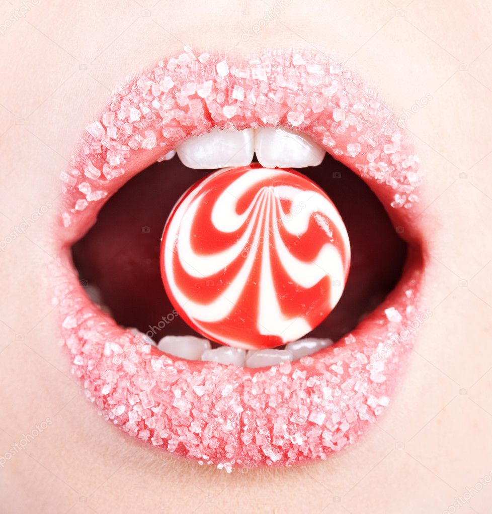 A lollipop in the mouth