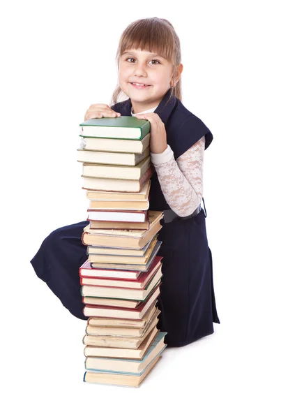 Schoolgirl with books i — Stock Photo, Image