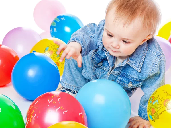 Balonlar küçük bebek — Stok fotoğraf