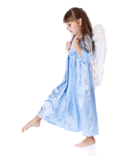 Una pequeña chica ángel hermosa — Foto de Stock