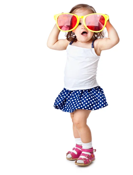 Egy kislány, a napszemüveg — Stock Fotó