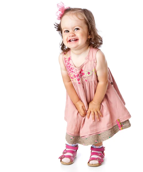 Egy kicsi lány pózol — Stock Fotó