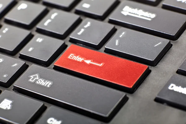 键盘与红色按钮 — 图库照片