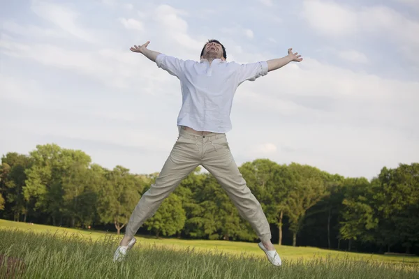 Man jumping in the air — Stock Photo, Image
