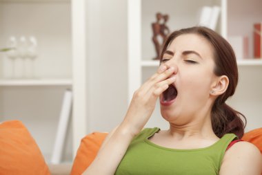 Yawning woman clipart