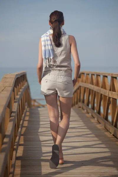 Walking on the bridge — Stock Photo, Image