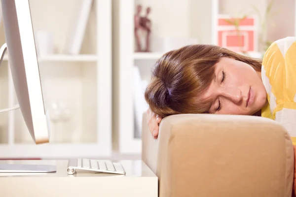 Tired from computer work — Stock Photo, Image