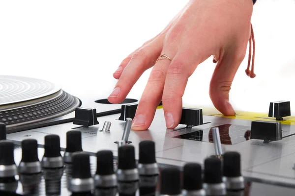 Hand of a female DJ isolated — Stock Photo, Image