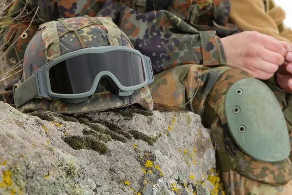 Helm militer anti peluru — Stok Foto