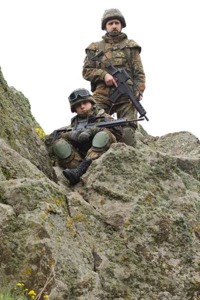 Soldiers on the cliff — Stock Photo, Image