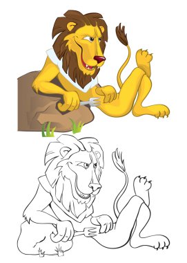 Hungry lion clipart