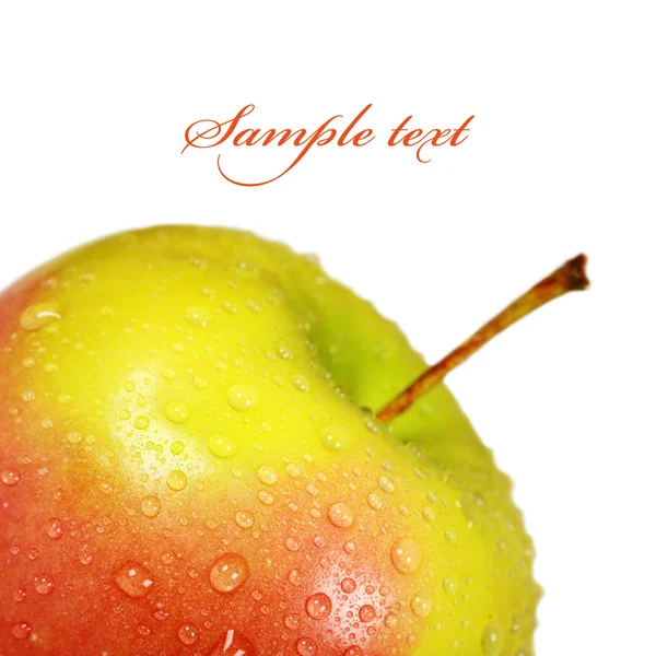 Appel met waterdruppels — Stockfoto