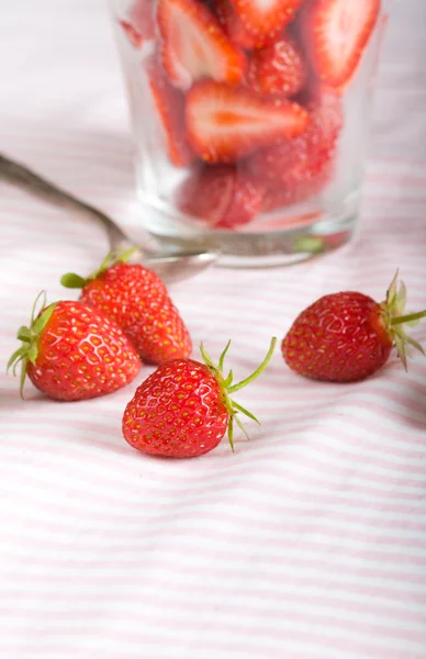 Strawberries and dessert — Stock Photo, Image