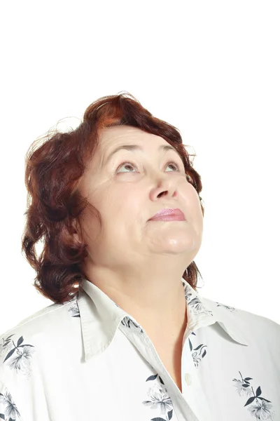 Mature woman looking up — Stock Photo, Image