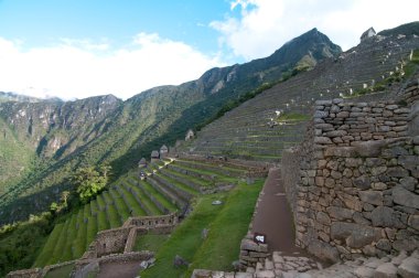 Grass terraces at Machu Picchu clipart