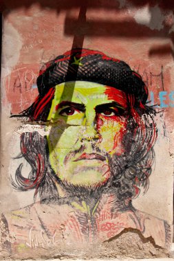 Che Guevara portrait colorfill clipart