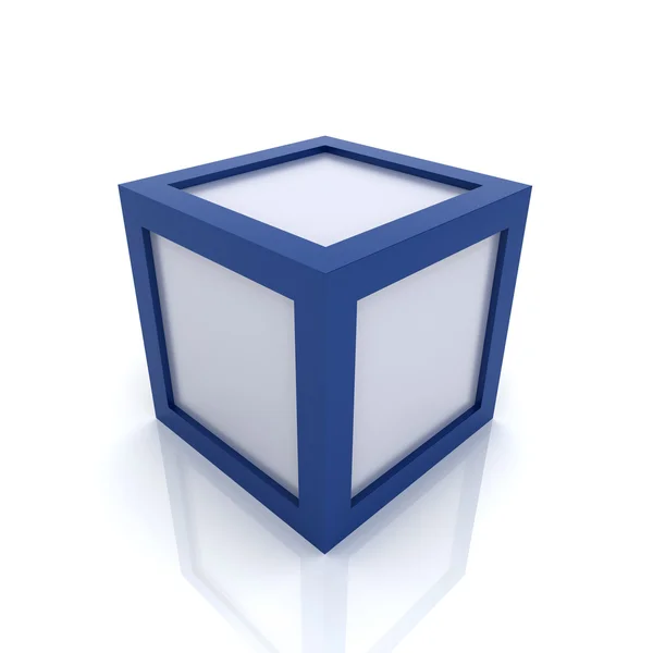 Cube argenté avec bordures — Photo