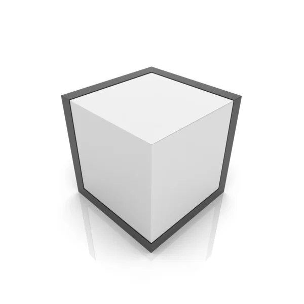 Cubo de plata con bordes — Foto de Stock
