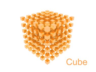 Orange cube clipart