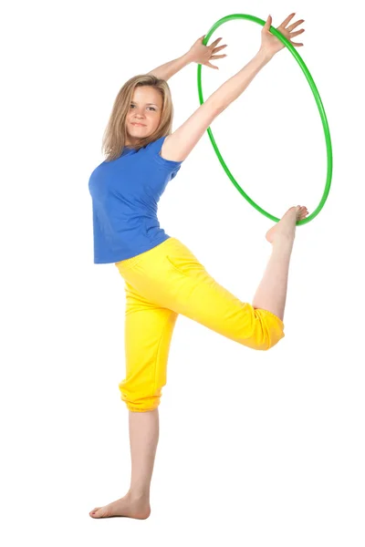 Mujer con hula hoop —  Fotos de Stock