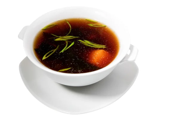 Suppe in weißer Schüssel — Stockfoto