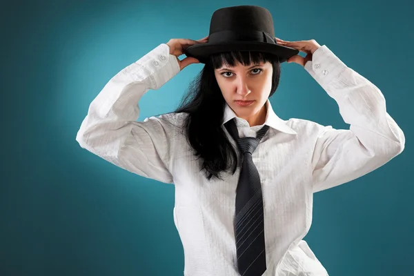 Woman with a hat — Stock Photo, Image